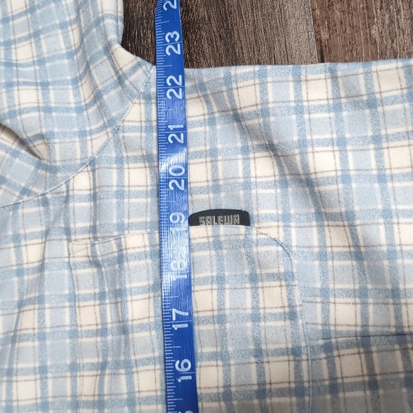 Salewa Polarlite Fleece Flannel 5 Size XXL In Baby Blue Plaid - Picture 9 of 11